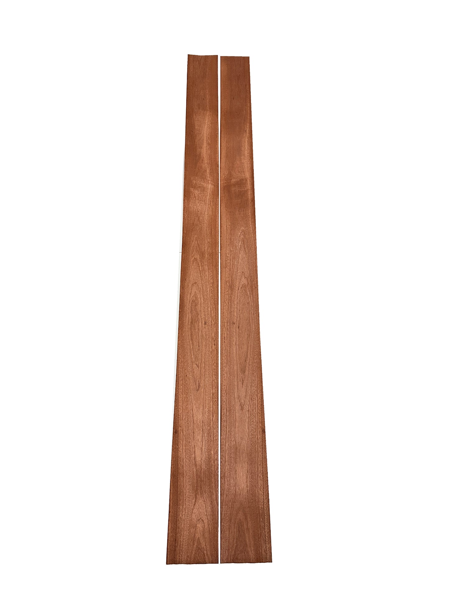 Mahogany Sapele crown cut wood veneer - 2 sheets 6ft 3" x 5" ( 190 x 13 cm )
