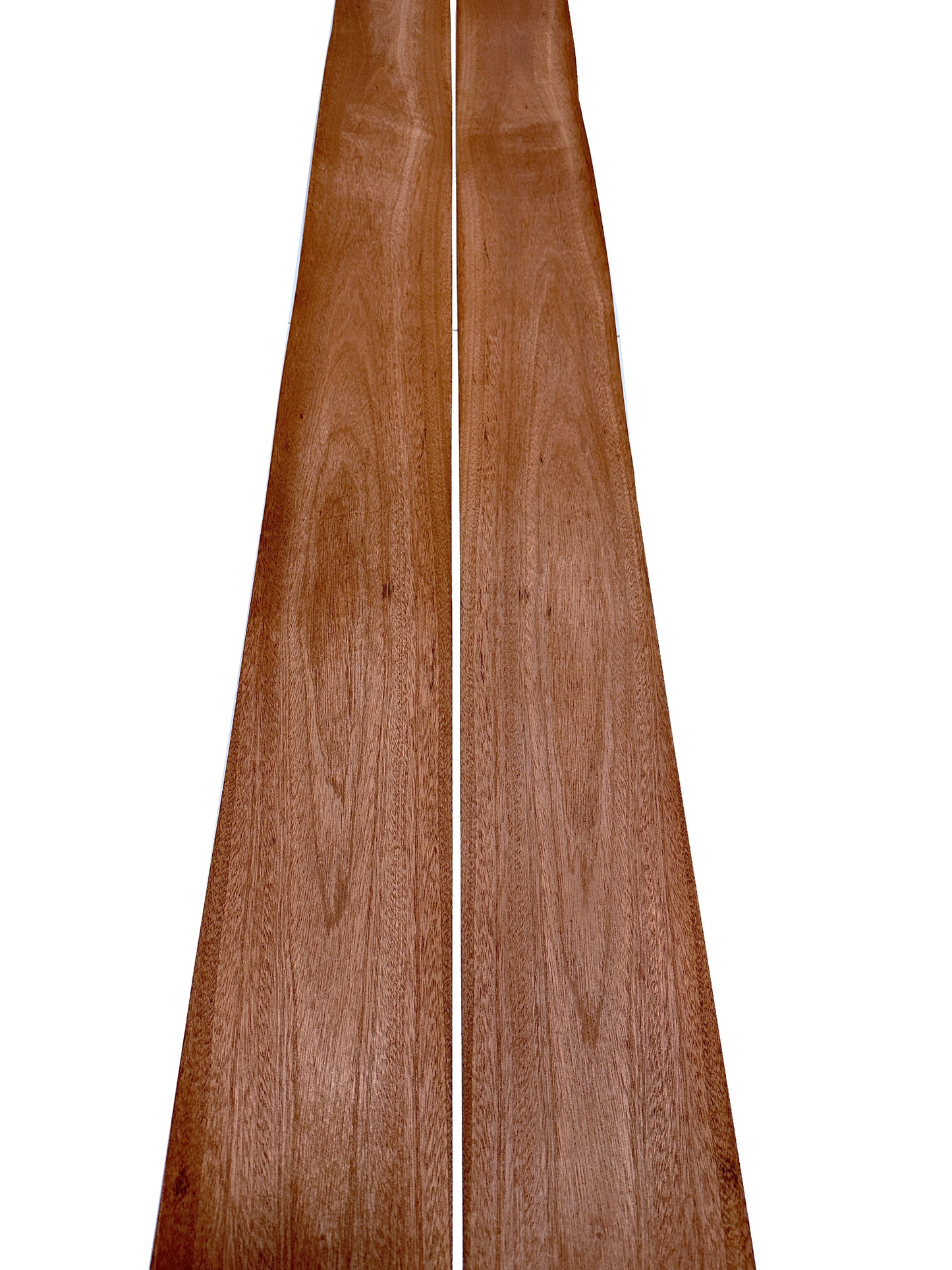 Mahogany Sapele crown cut wood veneer - 2 sheets 6ft 3" x 5" ( 190 x 13 cm )
