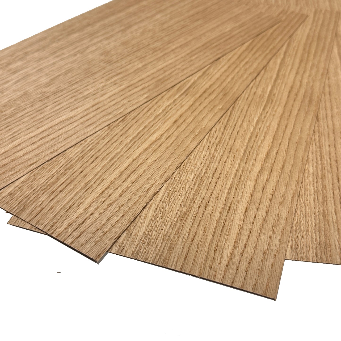 European Oak wood veneer. Small set of 4 sheets 11.5" x 5" ( 30 x 15 cm )