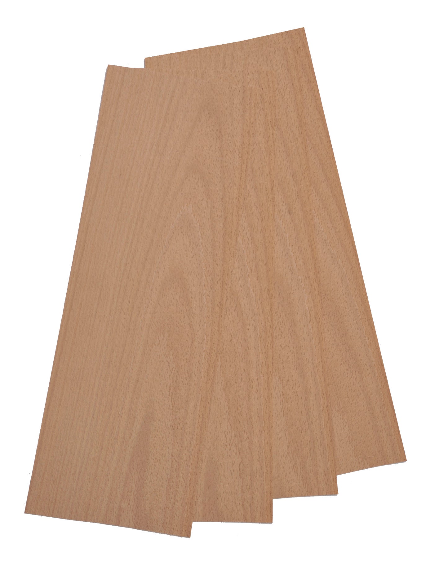 Steamed Beech natural wood veneer. Set of 4 sheets 22" x 7" ( 56 x 18 cm )