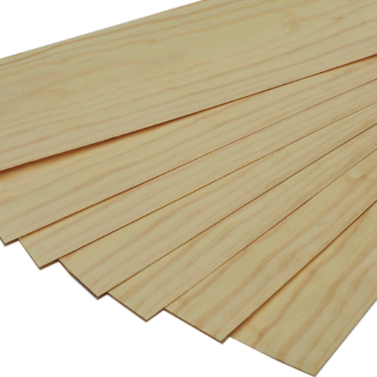 Carolina Pine wood veneer. 8 sheets 18" x 5" ( 45 x 15 cm )