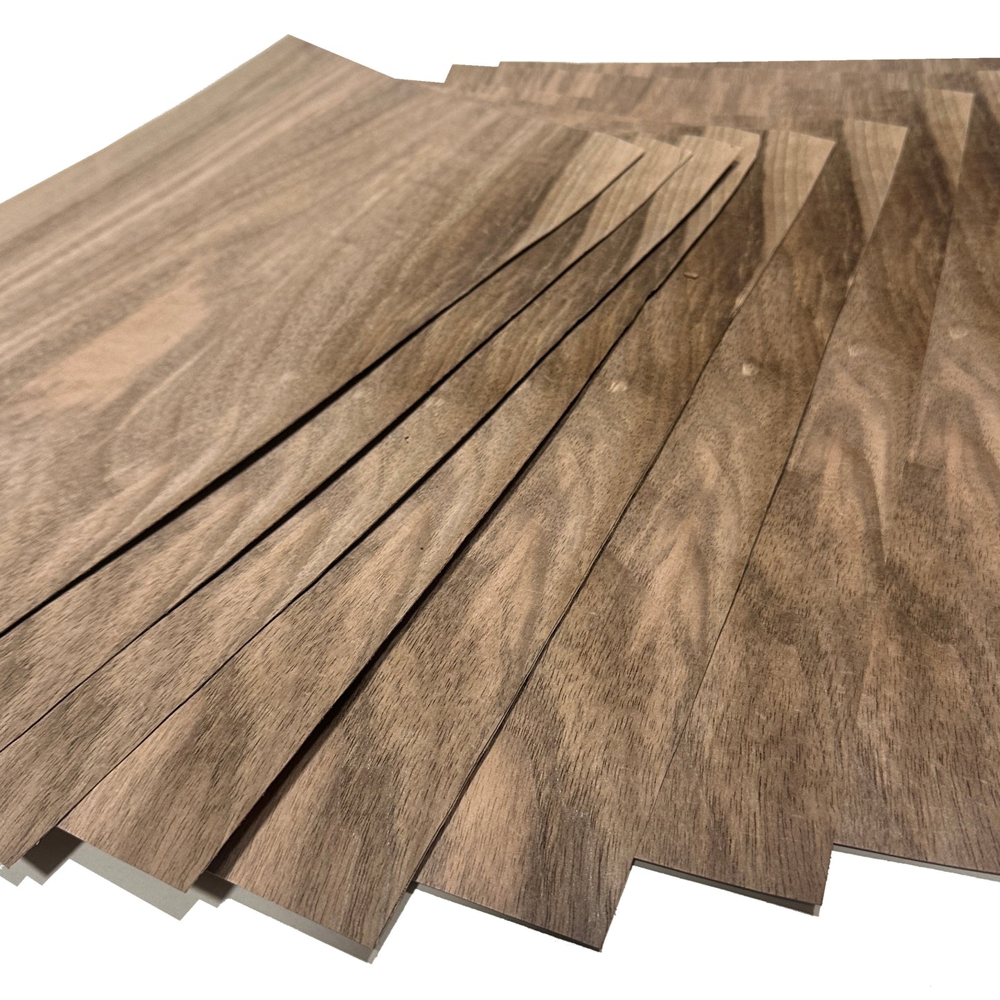 European Walnut wood veneer set of 9 sheets 11.5" x 8" ( 30 x 20 cm )