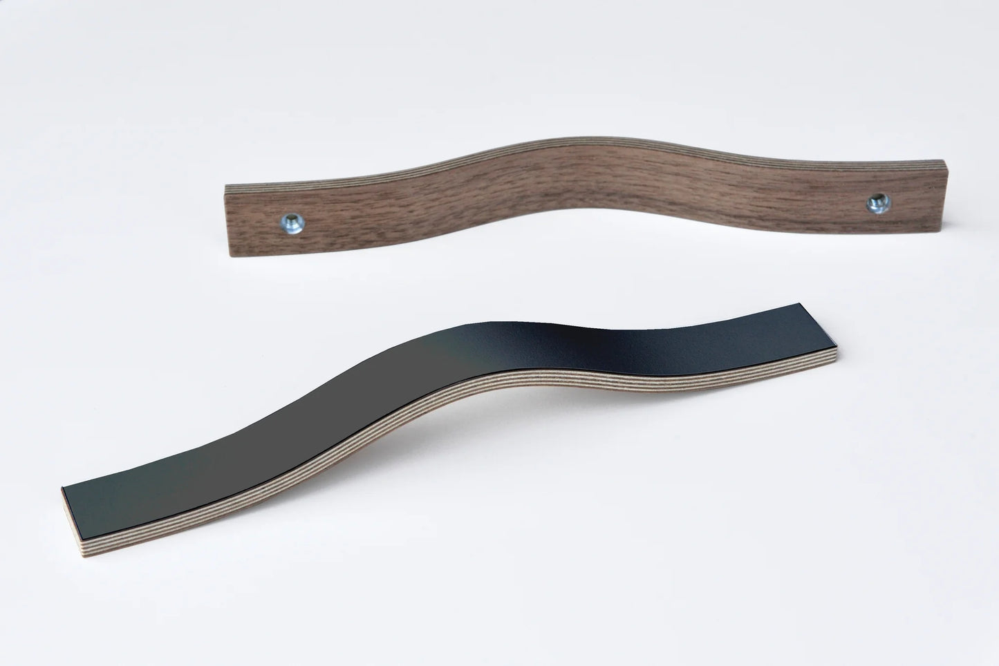 Black laminated wooden handles 195mm