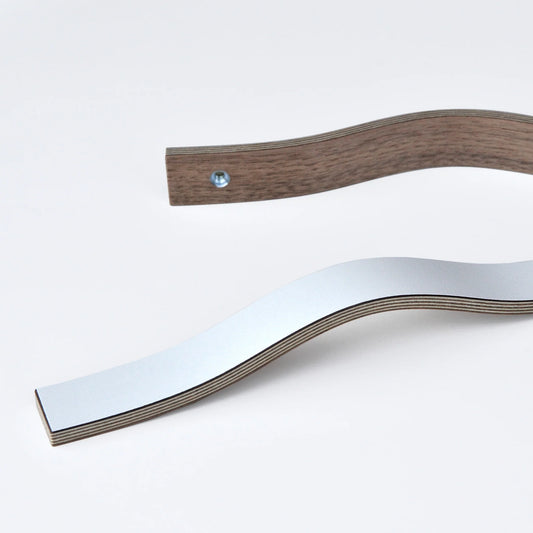 Grey laminated wooden handles 195mm