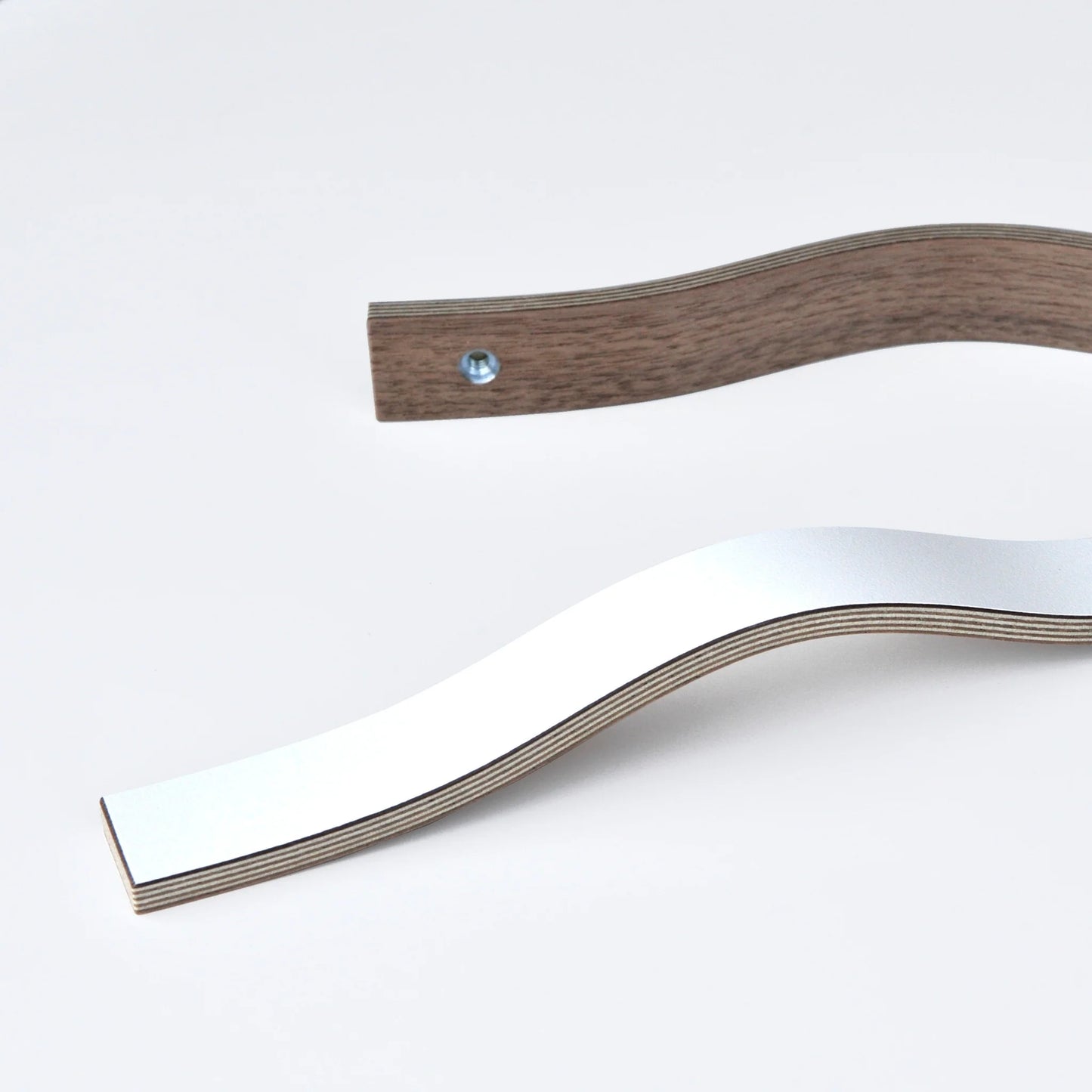 White laminated wooden handles 195mm