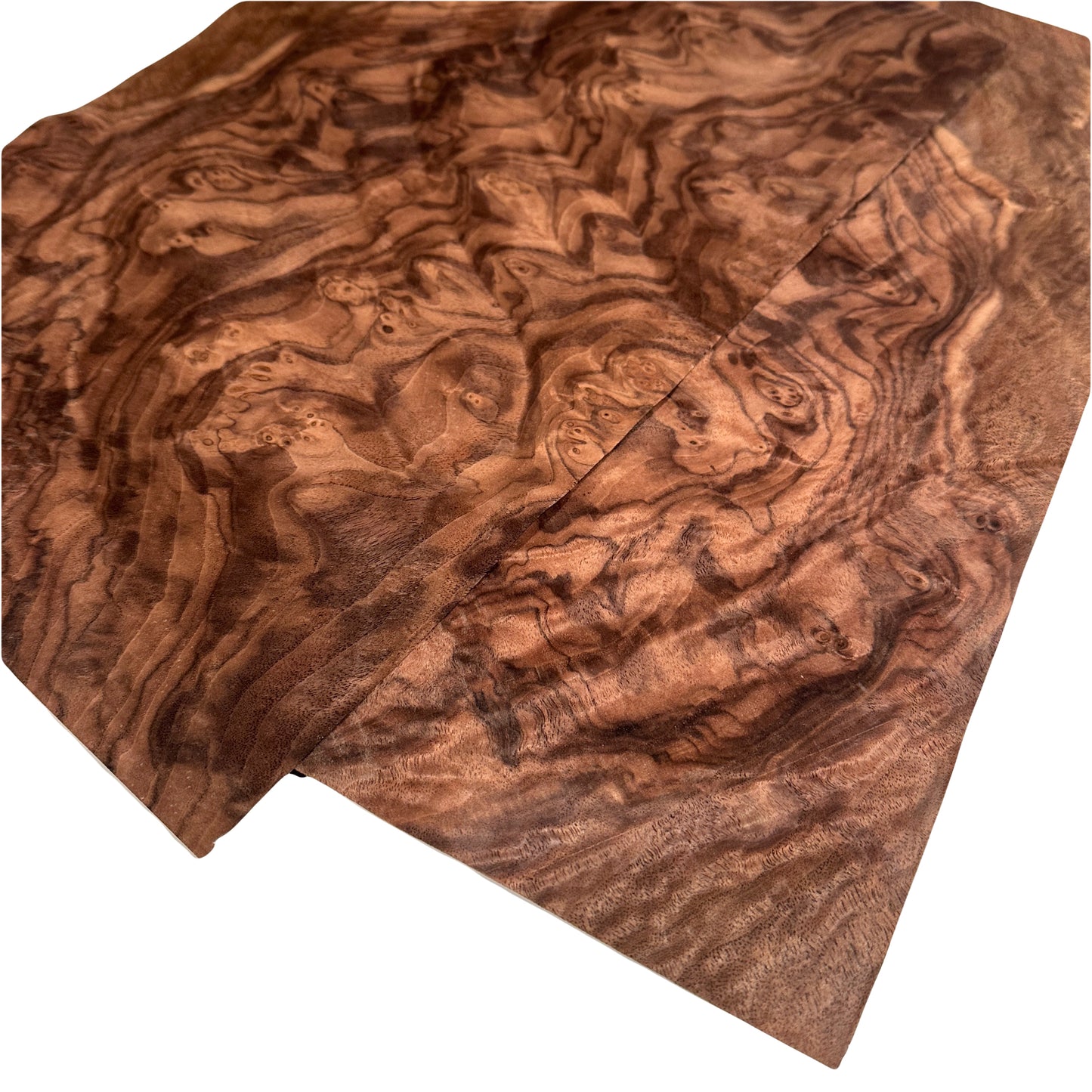 Walnut cluster veneer - set of 2 leafs: 15.5" x 10" ( 39 x 25 cm )