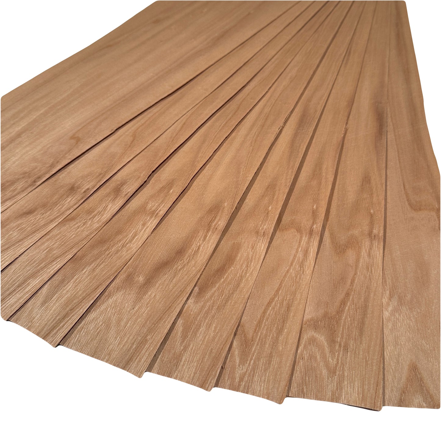 Chestnut wood veneer. Set of 10 sheets 22" x 5" ( 56 x 12 cm )