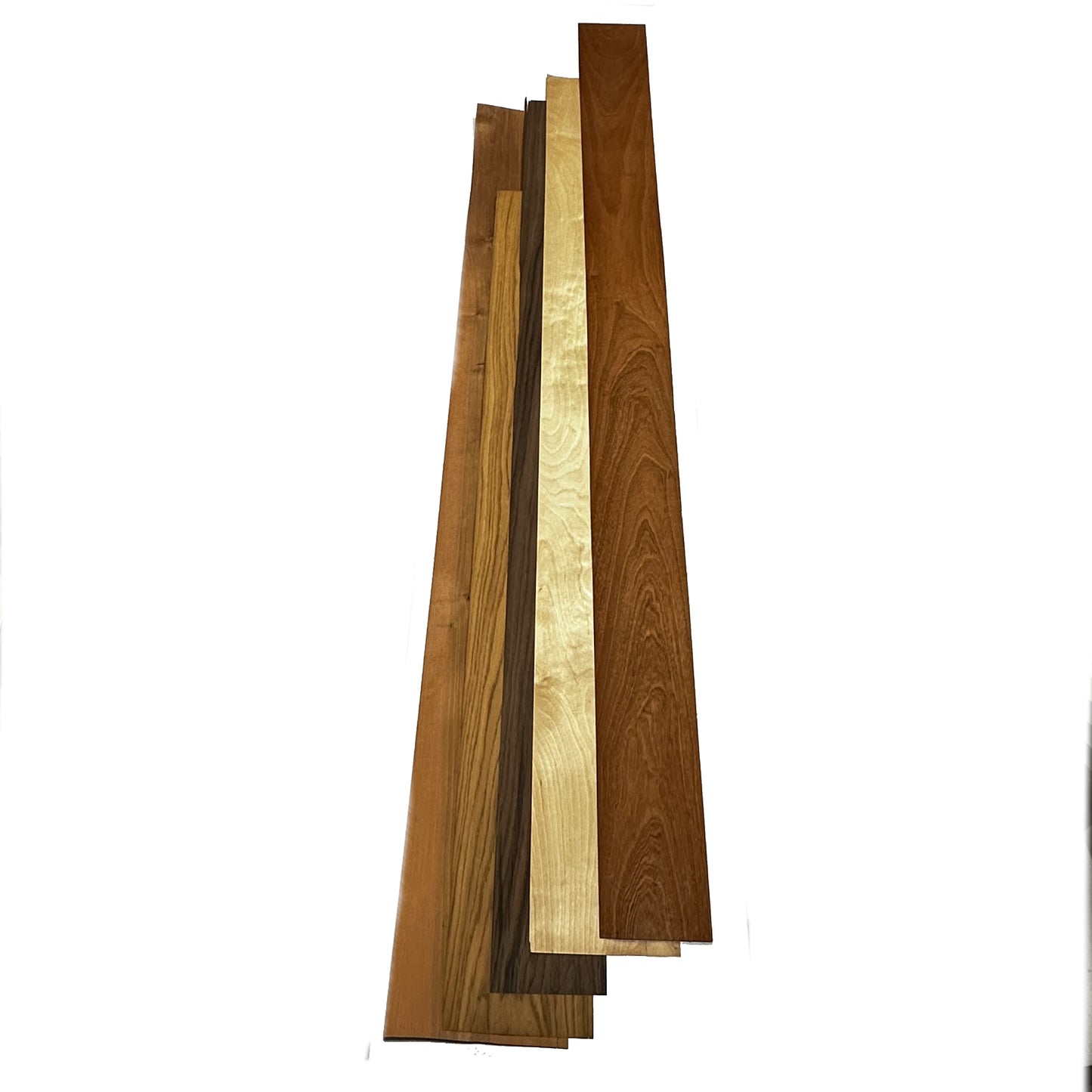 Wood veneers - mixed pack. Set of 5 whole leafs.