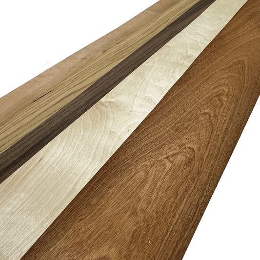 Wood veneers - mixed pack. Set of 5 whole leafs.