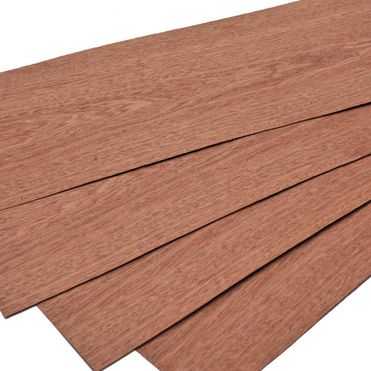 Mahogany Sapele crown cut veneer. Set of 4 leafs: 22" x 6.5" ( 56 x 17 cm )