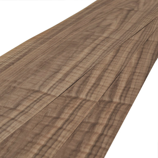 Figured American Walnut wood veneer. Sheet 8ft x 10-12" ( 244 x 25-30 cm )