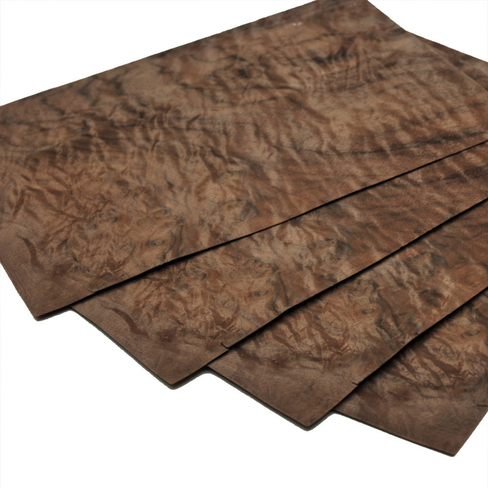 Walnut cluster veneer - set of 4 leafs: 10.5" x 7" ( 26 x 18 cm )