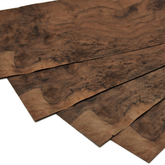 Walnut cluster veneer - set of 4 leafs: 11.5" x 7" ( 29 x 18 cm )