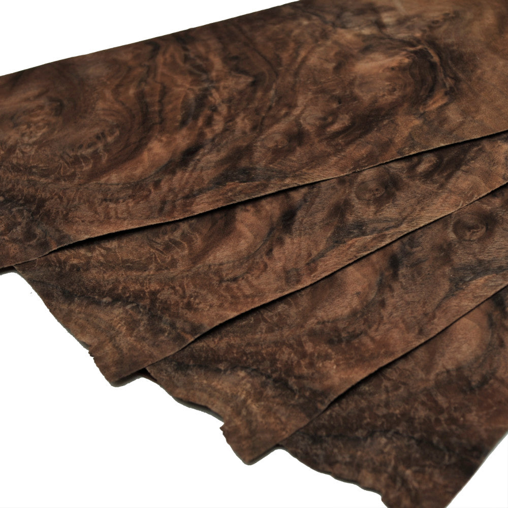 Walnut cluster veneer - set of 4 leafs: 12" x 6" ( 30 x 15 cm )