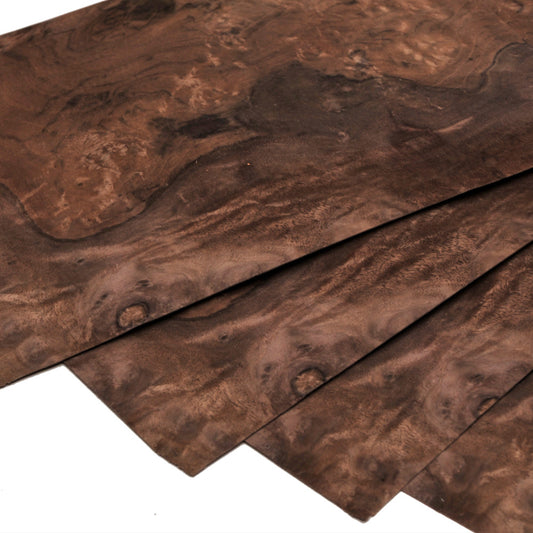 Walnut cluster veneer - set of 4 leafs: 11" x 10" ( 30 x 25 cm )