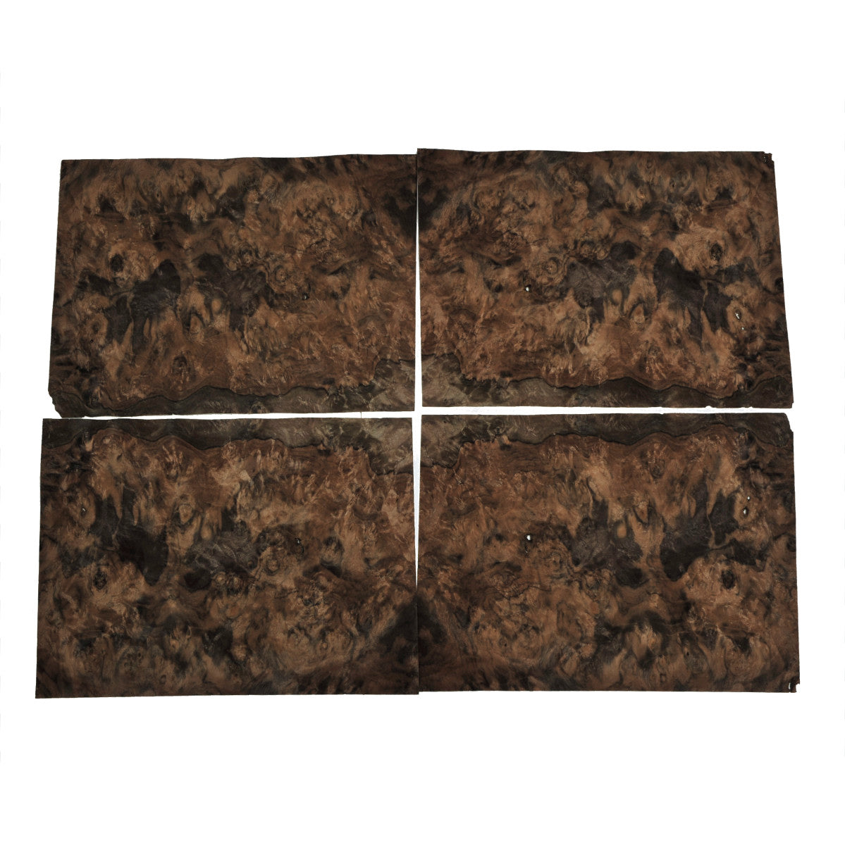 Walnut cluster veneer - set of 4 leafs: 15" x 11.5" ( 38 x 29 cm )