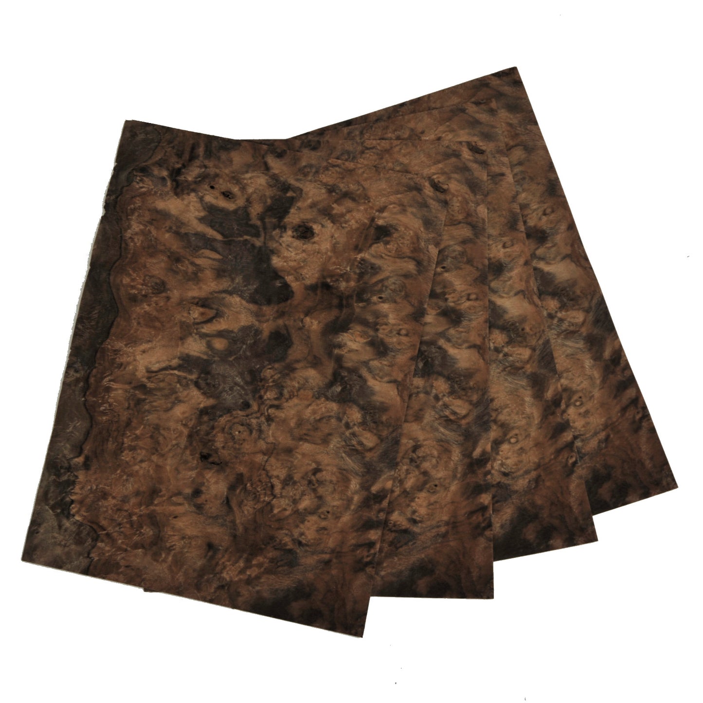 Walnut cluster veneer - set of 4 leafs: 15" x 11.5" ( 38 x 29 cm )