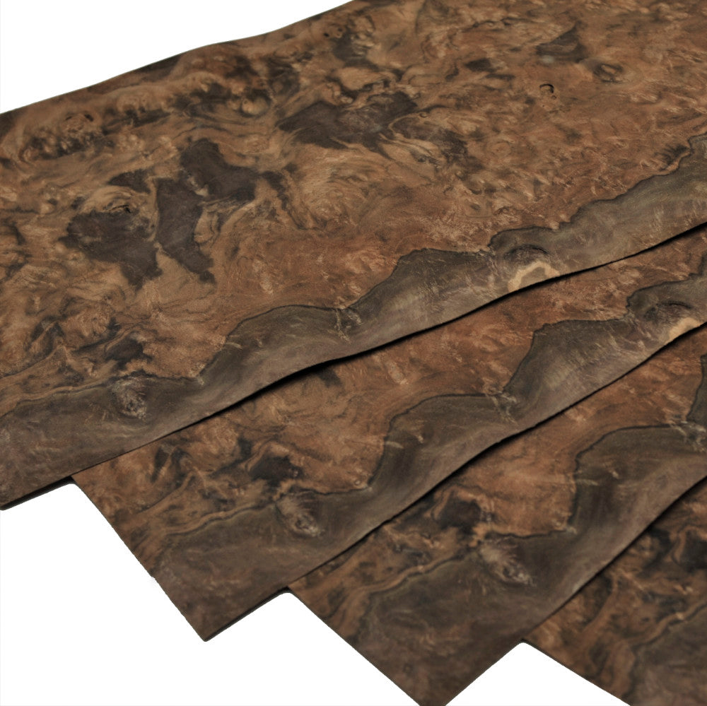 Walnut cluster veneer - set of 4 leafs: 17.5" x 11" ( 45 x 28 cm )