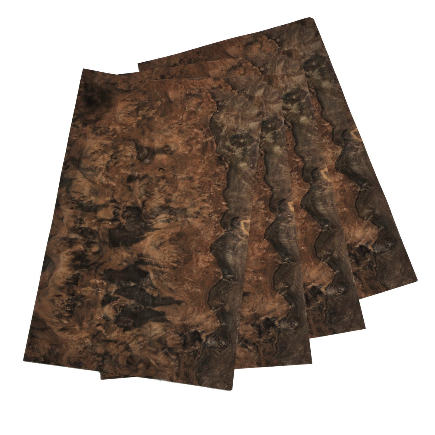 Walnut cluster veneer - set of 4 leafs: 17.5" x 11" ( 45 x 28 cm )