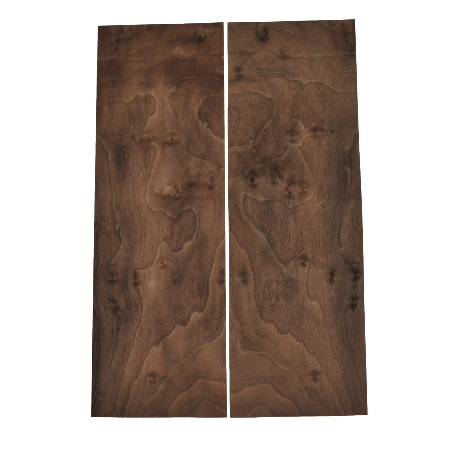 Walnut cluster veneer Set of 2 leafs 22" x 7" ( 56 x 18 cm )