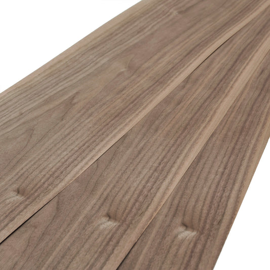 American Walnut crown cut wood veneer. Sheet 7ft 5" x 9-11" ( 225 x 23-28 cm )