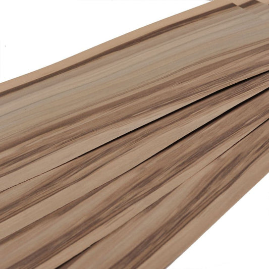 Satin Walnut wood veneer. Set of 4 sheets 22" x 7" ( 56 x 18 cm )